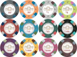 1000 Monaco Club 13.  5 Gram Poker Chips Set with Aluminum Case - Pick Chips 2