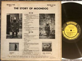 THE STORY OF MOONDOG VINYL RECORD 1ST PRESS DG 446 W 50th PRESTIGE RVG EX COND 2