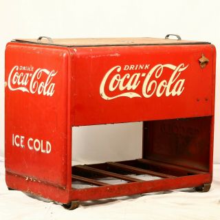 Coca Cola Commercial Cooler Chest Icebox Vintage 1936
