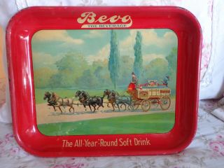 Vintage Bevo The All Year - Round Soft Drink By Anheuser - Busch Tray