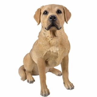 Large Size Sitting Yellow Labrador Retriever Statue Collectible Dog