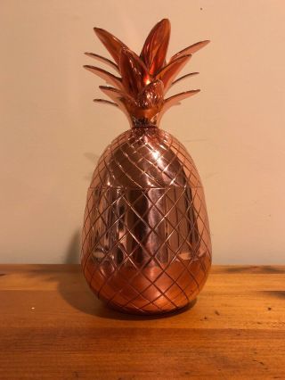 Copper Pineapple Drink Tumbler 9 " Tall Absolut Vodka Elyx