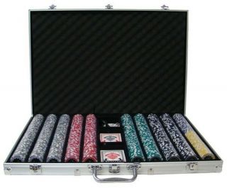 1000 Eclipse 14g Clay Poker Chips Set with Aluminum Case - Pick Chips 5