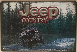 Jeep Wrangler Metal Sign - “jeep Country” - Garage,  Bar,  Office Sign