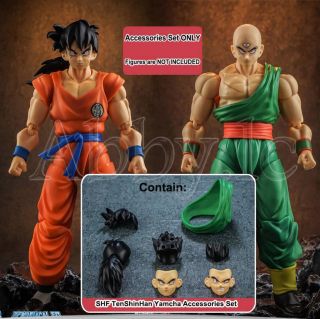 Headsculpt Replacement Hair Clothes Set For Shf S.  H.  Figuarts Tenshinhan Yamcha