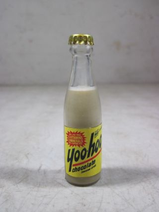 Vintage Yoo - Hoo Chocolate Drink Miniature Glass Bottle Advertising Nos