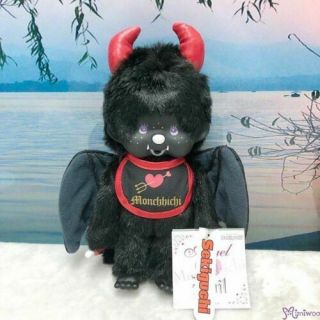 Sekiguchi Monchhichi S Size Plush Black Devil 239050 (crack Problem On Horn)