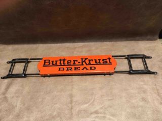 Vintage Butter - Krust Bread Walraven Mfg Porcelain Iron Advertising Door Push Bar