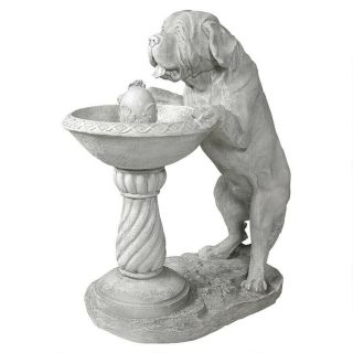 37.  5 " Saint Bernard Canine Statuesque Sculpted European Style Fountain Decor