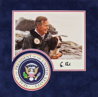 George H.  W.  Bush Authentic Signed 8x10 Matted Photo Autographed Bas A72831