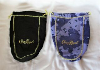 Crown Royal Brand Purple Camo & Black Medium Size Felt Bags