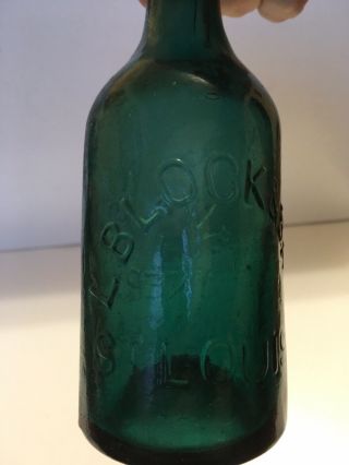 Extremely Rare Pontil St Louis Mo Blob Top Soda Bottle L Block & Bro