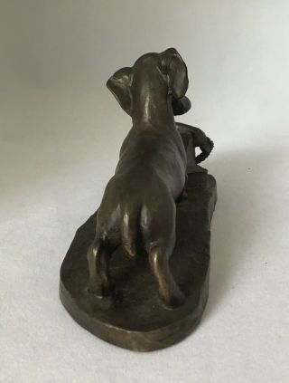 Signed Vintage Heredities Cold Cast Bronze Dachshund by Jean Spouse 1980 ' s 4