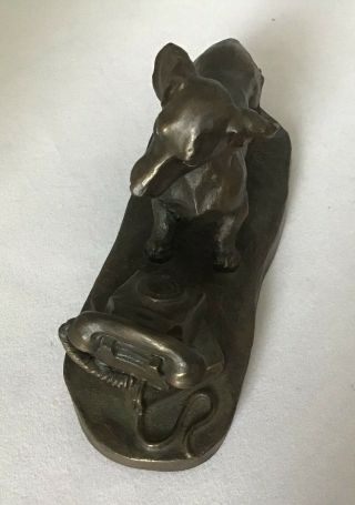 Signed Vintage Heredities Cold Cast Bronze Dachshund by Jean Spouse 1980 ' s 8