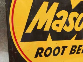 Vintage Drink Mason ' s Root Beer Soda 2 Sided Large Advertising Flange Sign 7