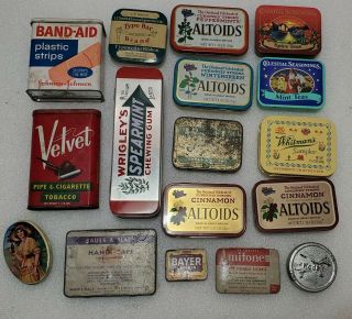 Vintage Empty Altoid Band Aid Medicine Coca Cola Kodak Metal Crafts Storage Tins