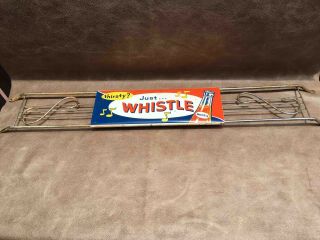 Vintage Whistle Orange Soda Adjustable Grocery Store Advertising Door Push Bar