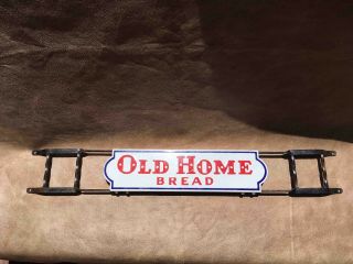 Vintage Old Home Bread Walraven Mfg.  Porcelain & Iron Advertising Door Push Bar