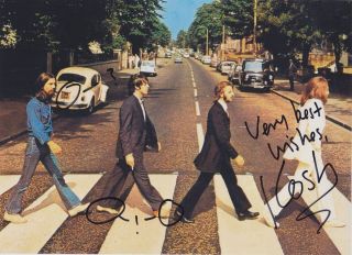 Beatles Album Cover Designer Kosh Abbey Road Signed Photo