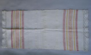 19c.  Macedonian Folk Art Hand Embroidered Linen Cloth