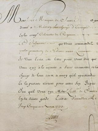 King Louis Xv Signed Document - Infantry Regiment Military Order - 1733