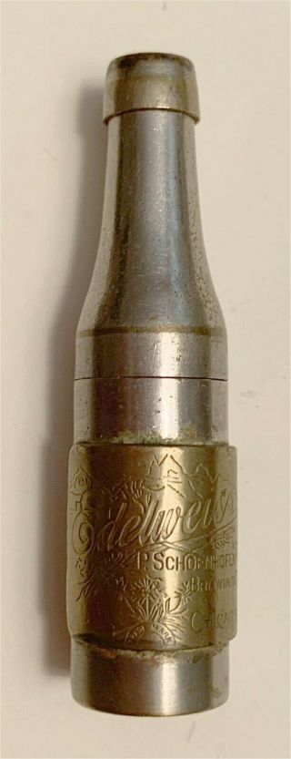 1890s Schoenhofen Brewing Edelweiss Beer Chicago Illinois Bottle Corkscrew L - 2 - 7