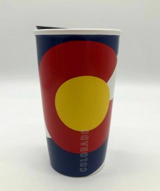 Colorado Flag Starbucks Travel Coffee Cup Mug Tumbler Double Wall Ceramic Nwt