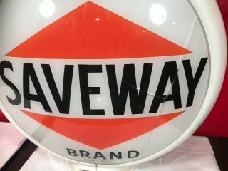 Very Rare Saveway Gas Sign Vintage Gasoline Pump Double Sided Lens & Globe 11