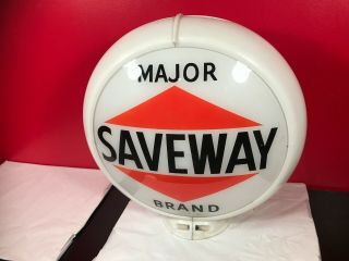 Very Rare Saveway Gas Sign Vintage Gasoline Pump Double Sided Lens & Globe 2