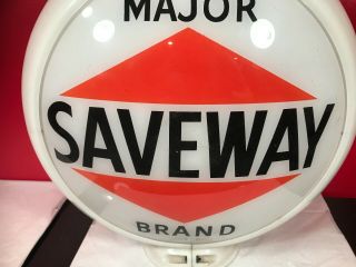 Very Rare Saveway Gas Sign Vintage Gasoline Pump Double Sided Lens & Globe 5