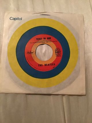 Beatles Target 45 Hybrid Label Capitol 5407 Ticket To Ride Dome & Round C Logo 5