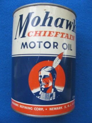 Vintage Mohawk Chieftain Empty Motor Oil Can