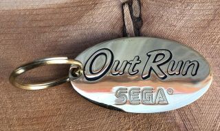 Vintage Sega Outrun Brass Keychain Video Games