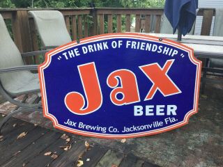 Large Jax Beer Double Sided Porcelain Sign