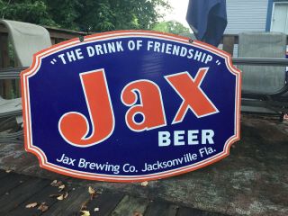 Large Jax Beer DOUBLE Sided Porcelain Sign 2