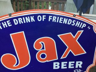 Large Jax Beer DOUBLE Sided Porcelain Sign 4