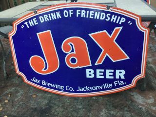 Large Jax Beer DOUBLE Sided Porcelain Sign 5