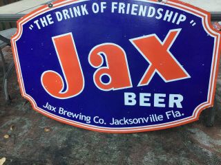 Large Jax Beer DOUBLE Sided Porcelain Sign 6