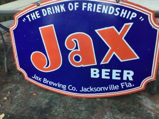 Large Jax Beer DOUBLE Sided Porcelain Sign 7