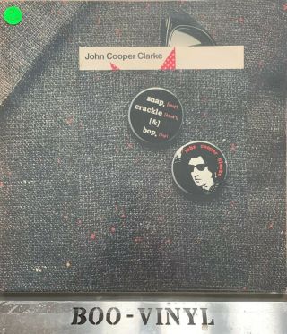 John Cooper Clarke ‎– Snap,  Crackle & Bop 12 " Vinyl Lp Epic 84083 Uk 1980 A1 B2