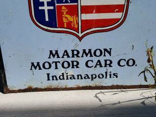 Vintage MARMON Car Porcelain Sign 1920 ' s to 30 ' s Indianapolis MOTOR CAR CO.  RARE 8