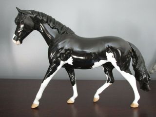 Aloha 2018 Ooak Glossy Black Pinto Pony - Stone Horse