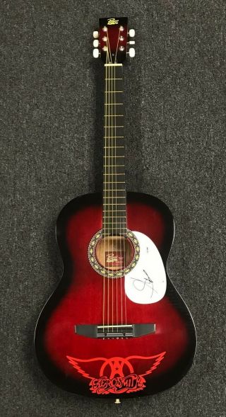 Steven Tyler Aerosmith Signed Acoustic Guitar Autographed Psa/dna Sticker Only