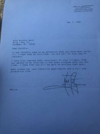 Neil Armstrong Signed Typed Letter And Envelop Great Autograph