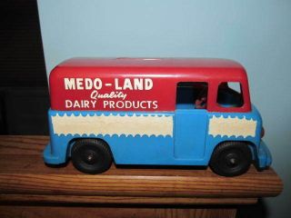 Toy Dairy Plastic Milk Truck Bank Medo - Land Dairy Products