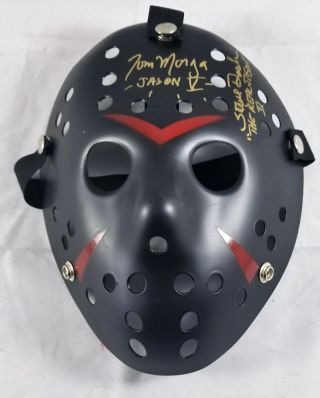 Tom Morga Steve Dash Signed Jason Voorhees Mask Friday The 13th J1