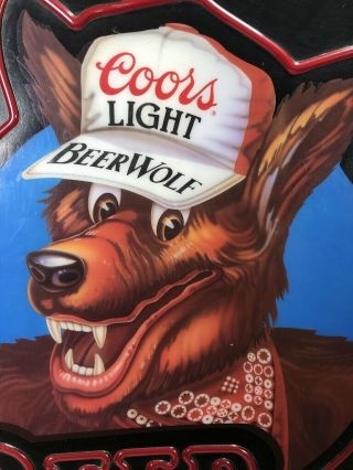 Vintage Coors Light beer wolf light up sign neon classic 90s 2