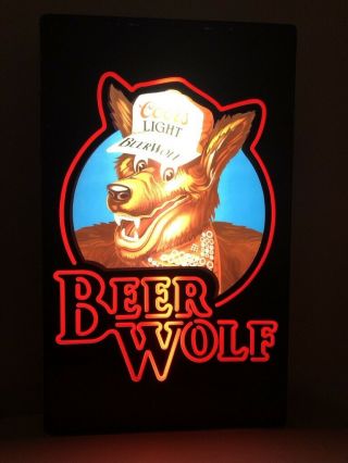 Vintage Coors Light beer wolf light up sign neon classic 90s 5