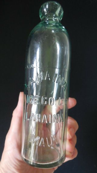 Lahaina Ice Co Ltd Lahaina Maui Hawaii Soda Bottle Blob Top Antique Hawaiian