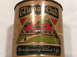 rare antique adv.  tins,  incl.  Montgomery Wards,  coffee box,  medicine,  talcum 3